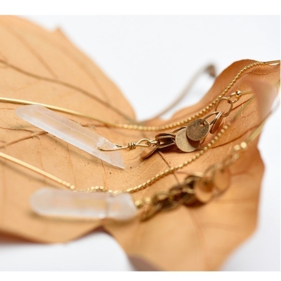 Quartz Crystal Threaders with Dangling Stone - Picture 5 of 8